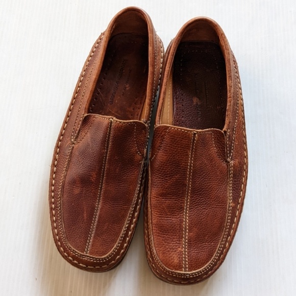 JOHNSTON & MURPHY brown leather slip-on loafers - Picture 6 of 10